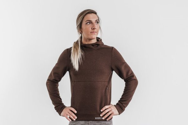 Sweat À Capuche Nobull Performance Pullover Hoodie Femme Beige | GE7RY223F