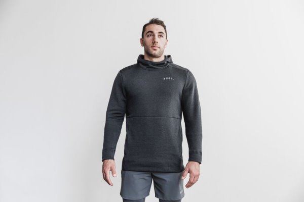 Sweat À Capuche Nobull Performance Pullover Hoodie Homme Grise Foncé | NLPR3P8TG