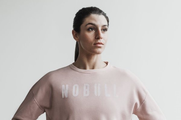 Sweats Nobull Crew Sweatshirt Femme Rose | USBNFF80J