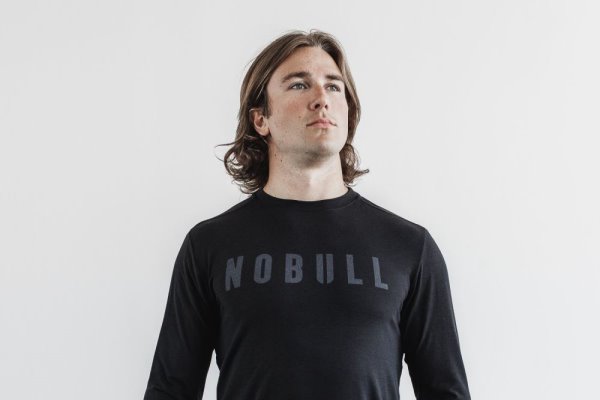 T Chemises Nobull Long Sleeve Tee Homme Noir | XVTOX0U2C