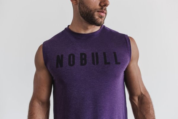 T Chemises Nobull Sans Manches Tee Homme Violette | 5H53VDOCP