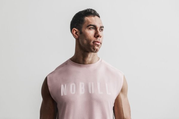 T Chemises Nobull Sans Manches Tee Homme Rose | SIA7MQ70P