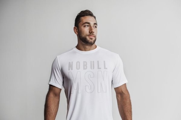 T Chemises Nobull Tee Homme Blanche | P46QTOTER