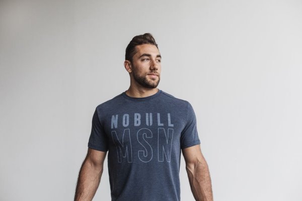 T Chemises Nobull Tee Homme Bleu Marine | 1UM2KNXA2