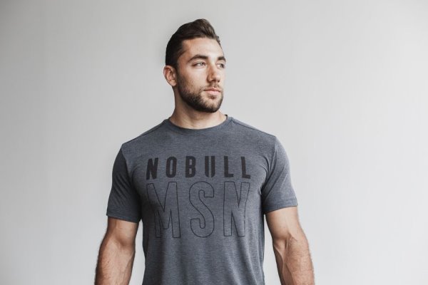 T Chemises Nobull Tee Homme Grise | OFP53YH88