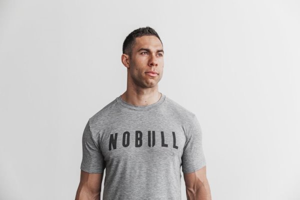 T Chemises Nobull Tee Homme Grise | SAXGCBHJF