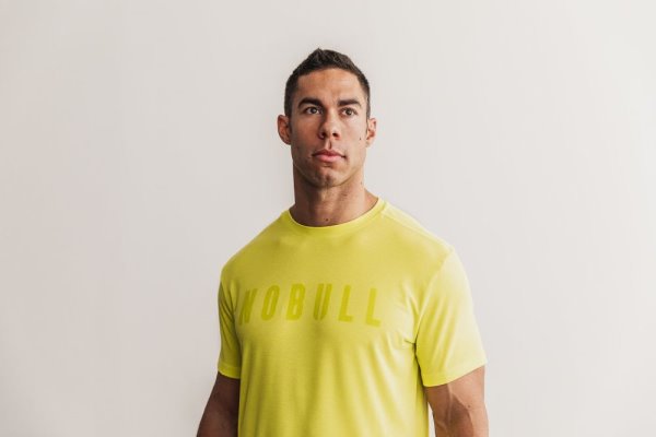 T Chemises Nobull Tee Homme Jaune | 7EWW72JO6