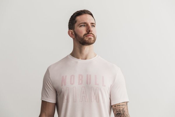 T Chemises Nobull Tee Homme Rose | 5FGNJTAHT