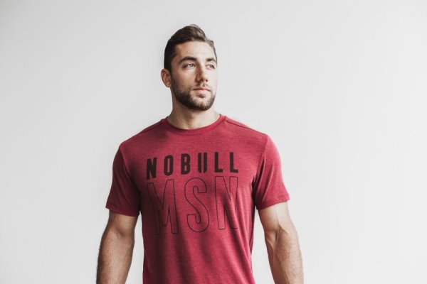 T Chemises Nobull Tee Homme Rouge | YWX2T1XE8