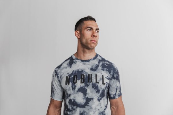 T Chemises Nobull Tie-dye Tee Homme Bleu Bleu | GMCUGCMUF