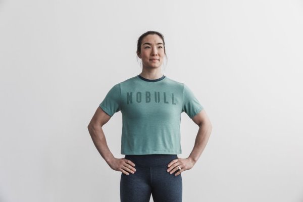 T Shirt Running Nobull Boxy Tee Femme Bleu | 2DA16FZW7