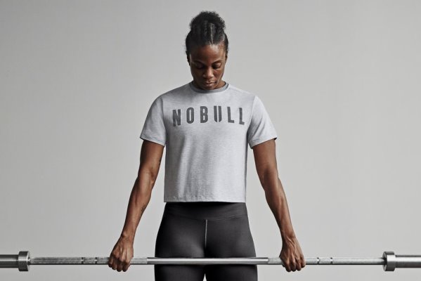 T Shirt Running Nobull Boxy Tee Femme Grise Clair | 2LJYWMW4H