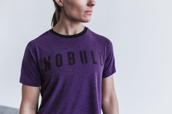 T Shirt Running Nobull Boxy Tee Femme Violette | VJY27072G