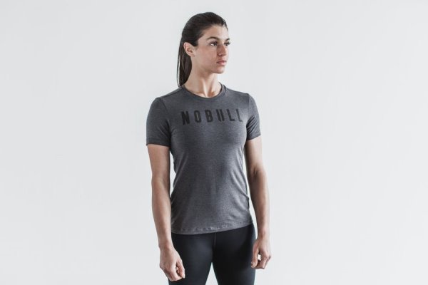 T Shirt Running Nobull Tee Femme Grise | QB5Z473L2