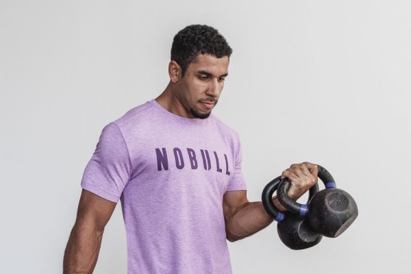 T Shirt Running Nobull Tee Homme Violette Clair | VYAY1CUA7