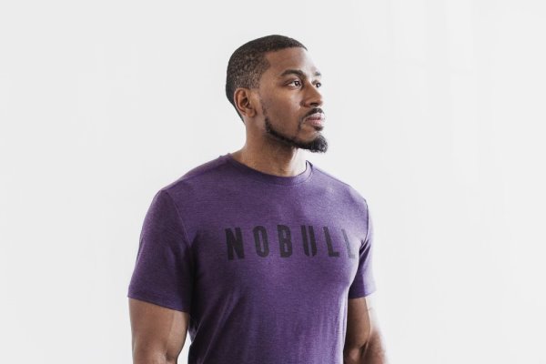 T Shirt Running Nobull Tee Homme Violette | XCRJTFDOP